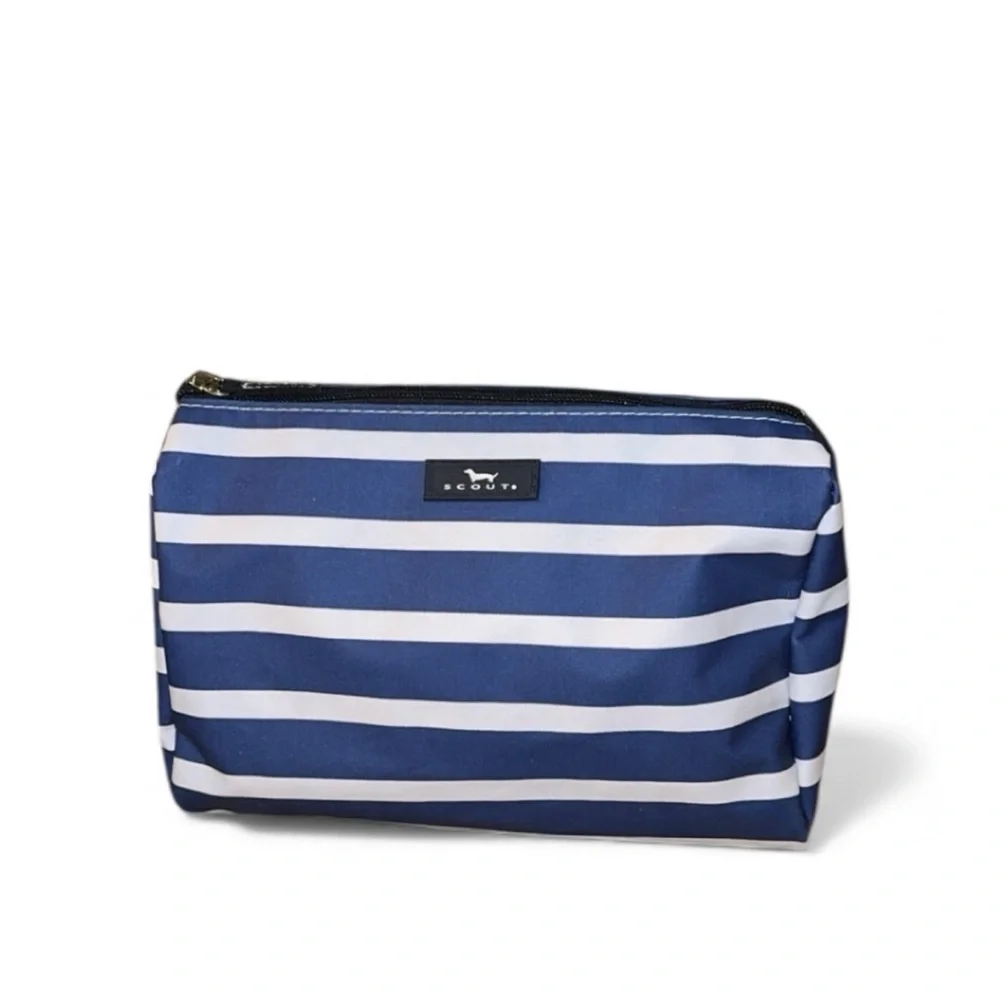 Scout Packin'‎ Heat Nantucket Navy Stripe Toiletry Makeup Cosmetic Bag